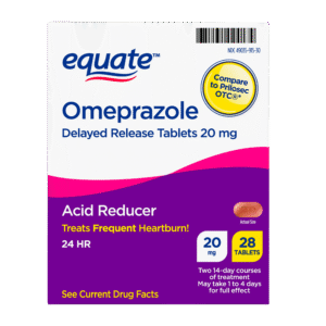 Equate Omeprazole Delayed Release Tablets 20 mg, Acid Reducer, 28 Count